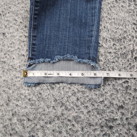 Rock & Republic Jeans Women 14 Blue Straight Leg Distressed Mid Rise Stretch - Picture 9 of 10